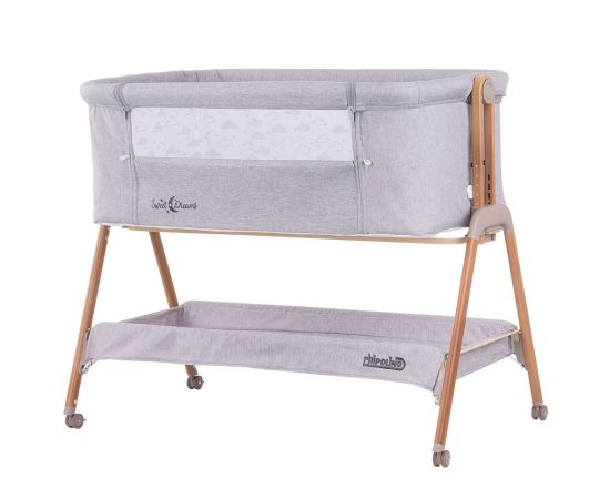 Patut Co-Sleeper Chipolino Sweet Dreams grey wood, Culoare: Maro