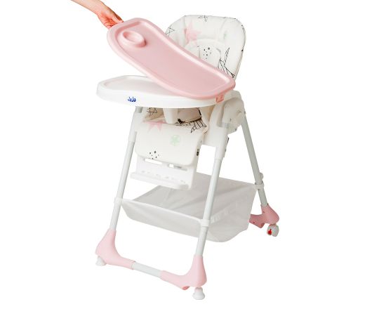 Scaun de masa Juju Eat&Joy, Pink Stars, Culoare: Roz,poza 3