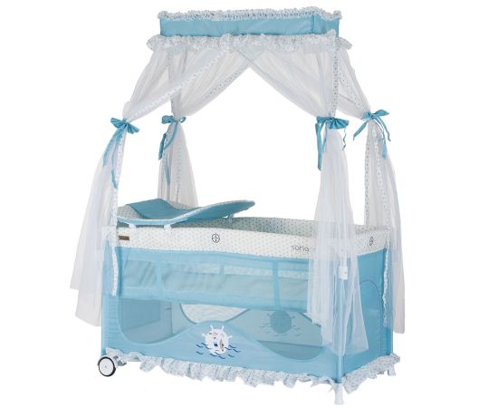 Patut pliabil Chipolino Sahara sailor, Culoare: Blue, Dimensiuni: 120x60