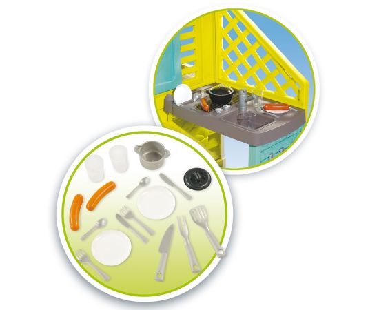 Casuta pentru copii Smoby Pretty cu bucatarie si 17 accesorii,poza 3