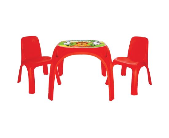 Set Masuta cu 2 scaune pentru copii Pilsan King Table red, Culoare: Rosu