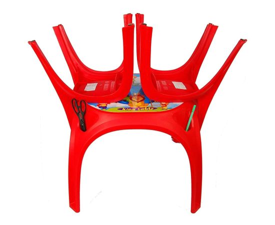 Set Masuta cu 2 scaune pentru copii Pilsan King Table red, Culoare: Rosu,poza 3