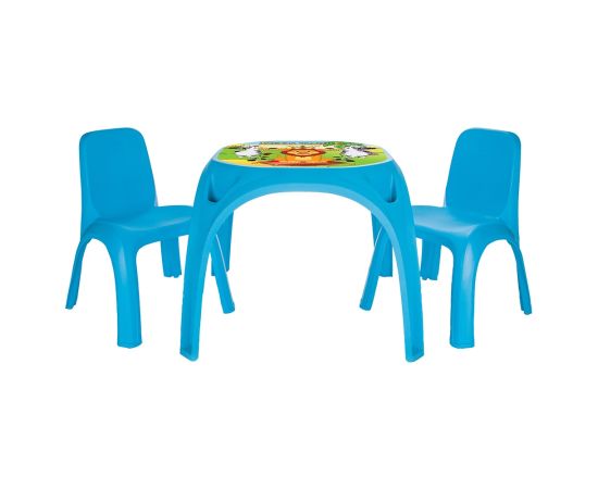 Set Masuta cu 2 scaune pentru copii Pilsan King Table blue, Culoare: Blue