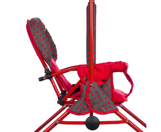 Leagan pentru copii, Top Kids, cu spatar reglabil si bara detasabila, Red Mini, Culoare: Rosu,poza 3