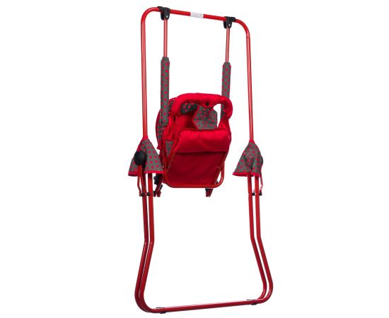 Leagan pentru copii, Top Kids, cu spatar reglabil si bara detasabila, Red Mini, Culoare: Rosu,poza 4