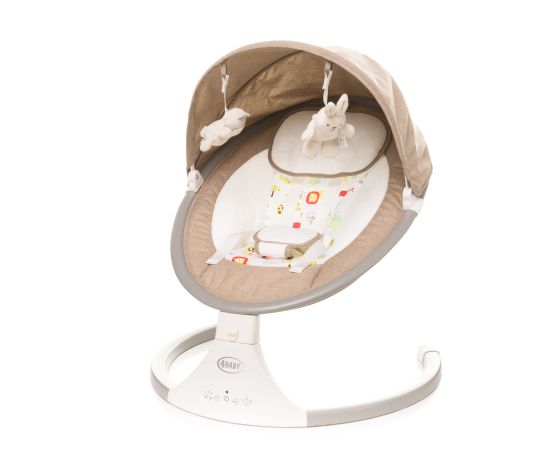 Leagan electric cu telecomanda 4Baby ROCK'N RELAX Camel, Culoare: Crem