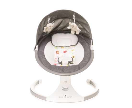 Leagan electric cu telecomanda 4Baby ROCK'N RELAX Gri, Culoare: Gri deschis,poza 8
