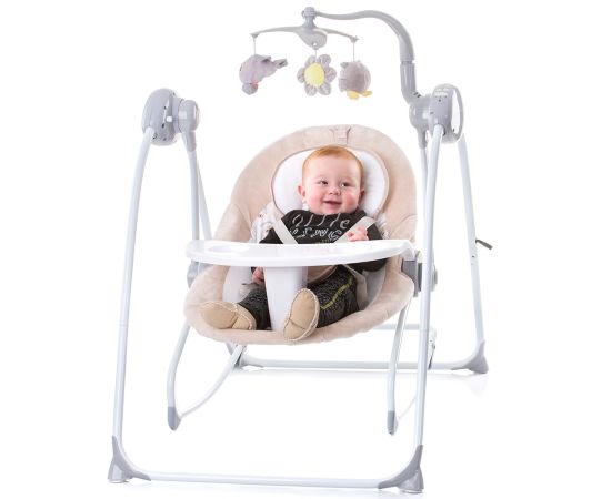 Leagan electric si balansoar Chipolino Nux humus, Culoare: Crem,poza 9
