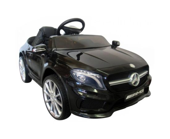 Masinuta electrica cu telecomanda, roti EVA, scaun piele Mercedes GLA45 - Negru, Culoare: Negru, Capacitate acumulator: 12V