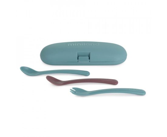 Set tacamuri ergonomice pentru copii Terra Ocean Miniland, Culoare: Turquoise