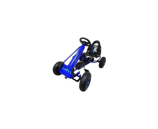 Kart cu pedale Gokart, 3-6 Ani, roti pneumatice din cauciuc, frana de mana, G3 R-Sport - Albastru, Culoare: Albastru