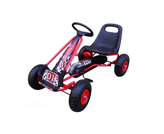 Kart cu pedale Gokart, 3-7 ani, roti gonflabile, G1 R-Sport - Rosu