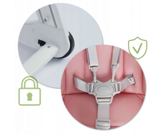 Scaun de masa cu roti Ricokids Tugo - Roz, Culoare: Roz,poza 4
