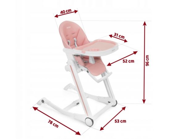 Scaun de masa cu roti Ricokids Tugo - Roz, Culoare: Roz,poza 7