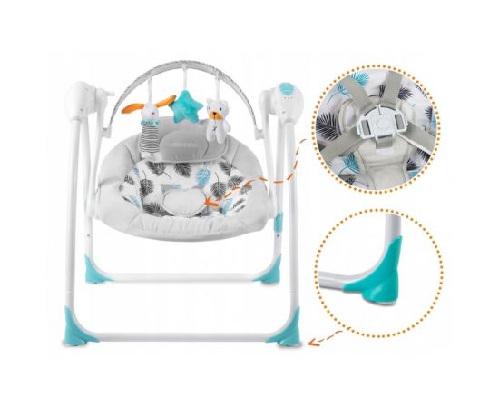 Leagan electric cu muzica Ricokids 7326 - Turcoaz, Culoare: Turquoise,poza 5