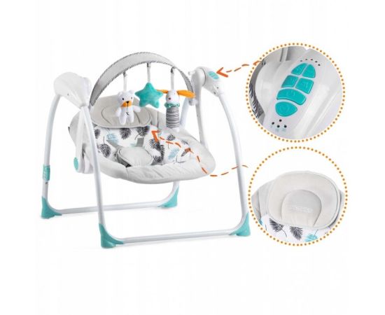Leagan electric cu muzica Ricokids 7326 - Turcoaz, Culoare: Turquoise,poza 6