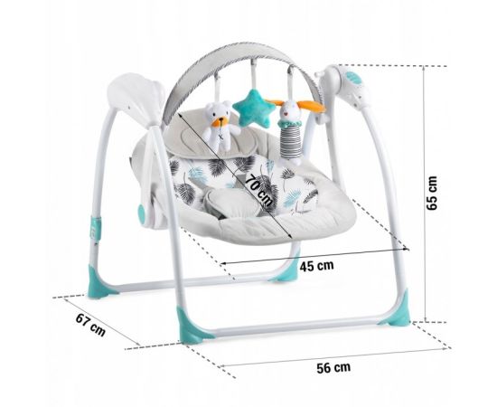 Leagan electric cu muzica Ricokids 7326 - Turcoaz, Culoare: Turquoise,poza 8