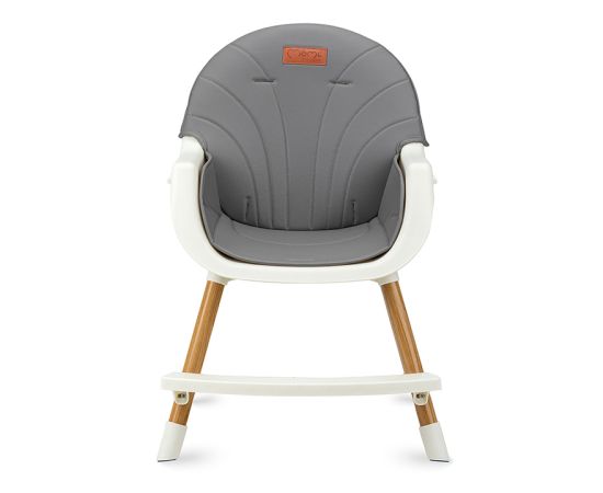 Scaun de masa copii Momi Flovi, Piele ecologica, Dark Grey, Culoare: Gri,poza 5