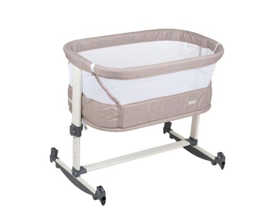 Patut co-sleeper BabyGo Vivaldi Beige, Culoare: Crem, Dimensiuni: 80x50