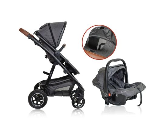 Carucior 3 in 1 Simplex, Grey Melange BabyGo