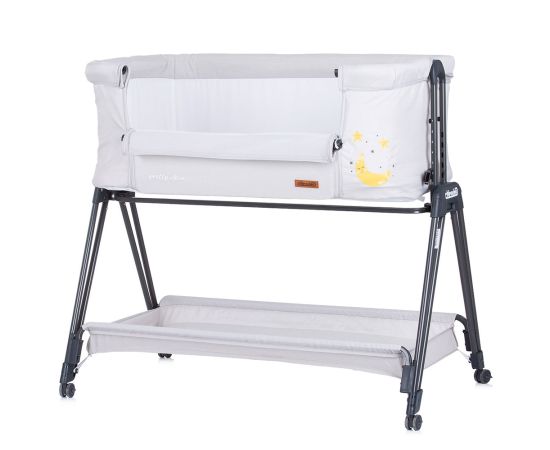Patut Co-Sleeper Chipolino Pretty Close platinum, Culoare: Gri deschis,poza 4