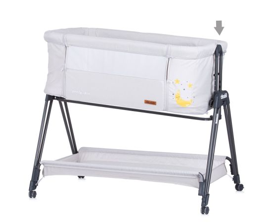 Patut Co-Sleeper Chipolino Pretty Close platinum, Culoare: Gri deschis,poza 5