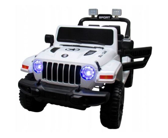 Masinuta electrica cu telecomanda cu baterii si functie de balansare Jeep X10 TS-159 R-Sport - Alb, Culoare: Alb, Capacitate acumulator: 12V