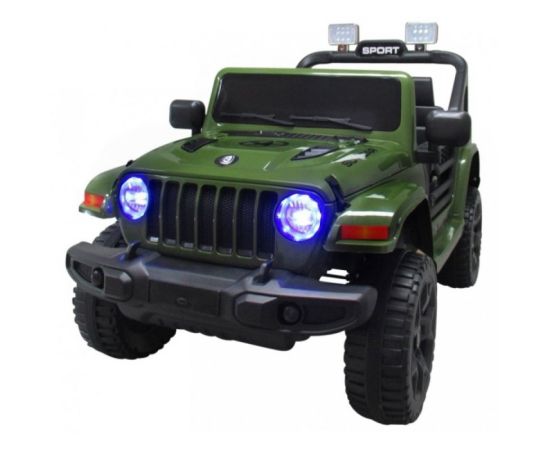 Masinuta electrica cu telecomanda cu baterii si functie de balansare Jeep X10 TS-159 R-Sport - Verde, Culoare: Verde, Capacitate acumulator: 12V