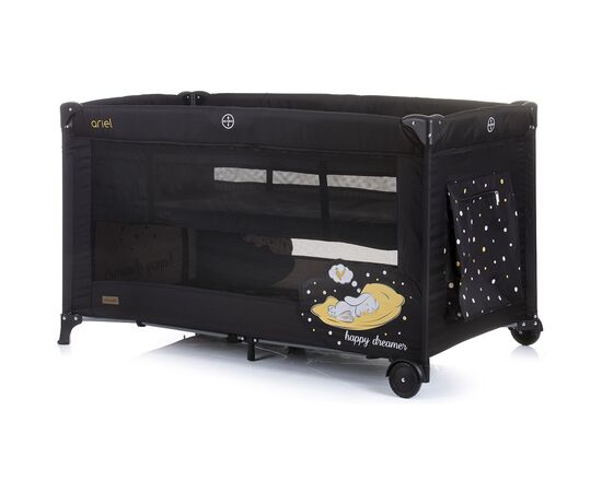 Patut pliabil Chipolino Ariel ebony, Culoare: Negru, Dimensiuni: 120x60,poza 3