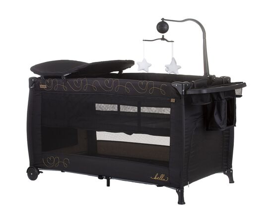 Patut pliabil Chipolino Bella ebony, Culoare: Negru, Dimensiuni: 120x60,poza 2