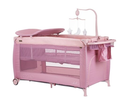Patut pliabil Chipolino Bella rose water, Culoare: Roz, Dimensiuni: 120x60,poza 2