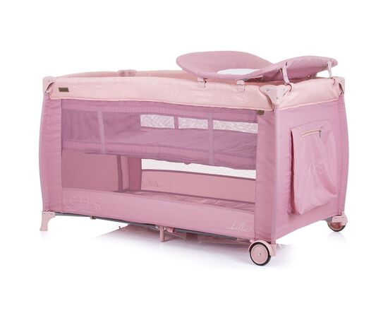 Patut pliabil Chipolino Bella rose water, Culoare: Roz, Dimensiuni: 120x60,poza 3