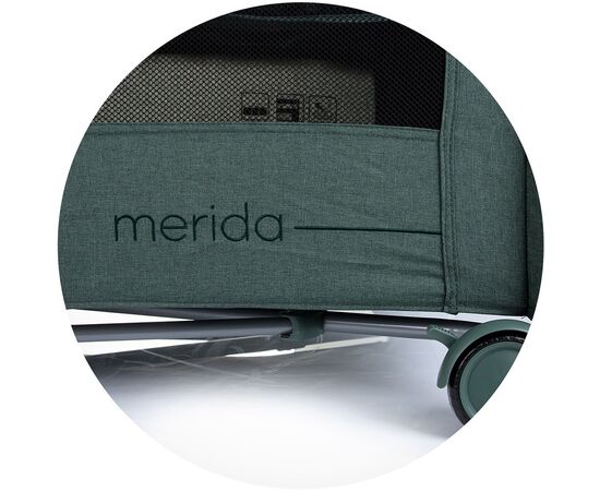 Patut pliabil Chipolino Merida aloe linen cu laterala culisanta, Culoare: Verde inchis, Dimensiuni: 120x60,poza 6