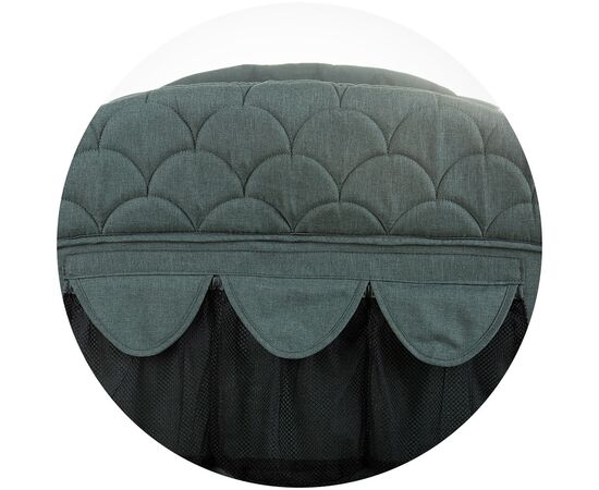 Patut pliabil Chipolino Merida aloe linen cu laterala culisanta, Culoare: Verde inchis, Dimensiuni: 120x60,poza 7