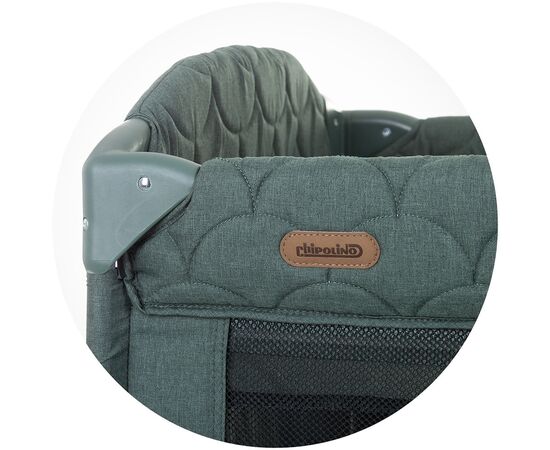 Patut pliabil Chipolino Merida aloe linen cu laterala culisanta, Culoare: Verde inchis, Dimensiuni: 120x60,poza 9