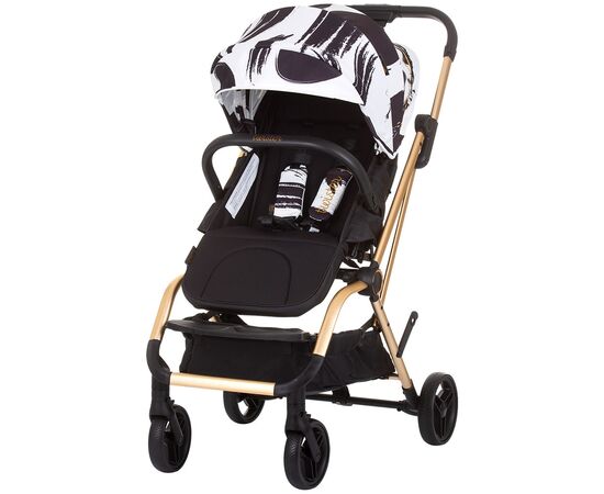 Carucior Chipolino Twister black white cu sezut rotativ, Culoare: Alb/Negru