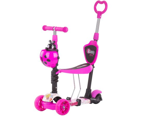 Trotineta Chipolino Kiddy Evo 3 in 1 cu maner lollipop, Culoare: Roz