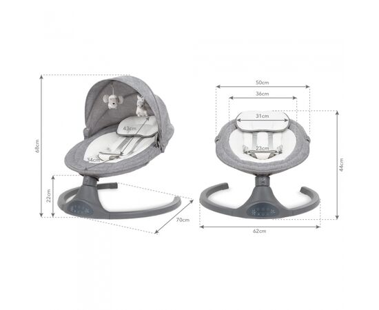 Leagan electric 2 in 1 Kidwell Luxi - Melange, Culoare: Gri,poza 11