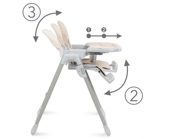 Scaun de masa multifunctional Kidwell BENO Beige, Culoare: Crem,poza 4