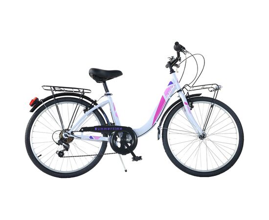 Bicicleta Dino Bikes 26' City Summertime alb, Culoare: Alb, Dimensiuni: 26 inch