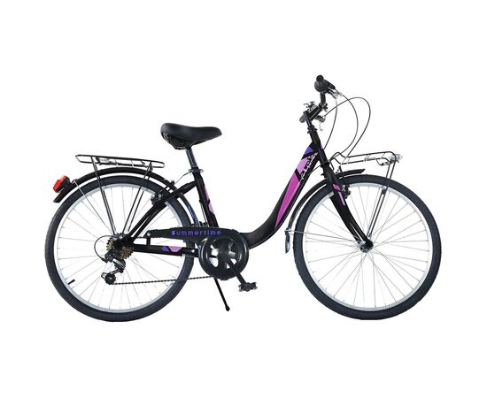 Bicicleta Dino Bikes 24' City Summertime negru, Culoare: Negru, Dimensiuni: 24 inch