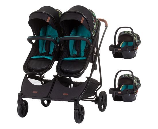 Carucior gemeni Chipolino Duo Smart 3 in 1 exotic, Culoare: Multicolor,poza 2