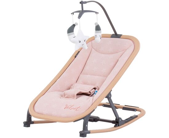 Scaunel balansoar Chipolino Velvet rose water wood, Culoare: Roz