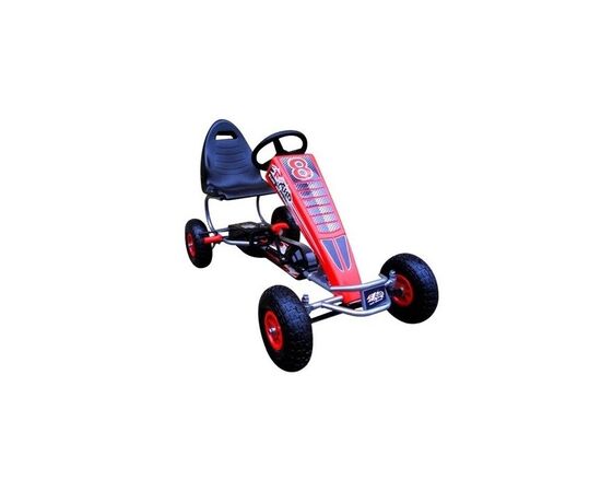 Kart cu pedale Gokart, 4-10 ani, roti gonflabile, G5 R-Sport - Rosu, Culoare: Rosu