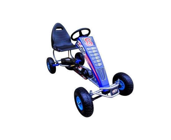 Kart cu pedale Gokart, 4-10 ani, roti gonflabile, G5 R-Sport - Albastru, Culoare: Albastru