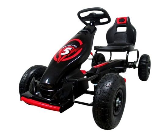Kart cu pedale Gokart, 4-10 ani, roti gonflabile, G8 R-Sport - Rosu, Culoare: Rosu
