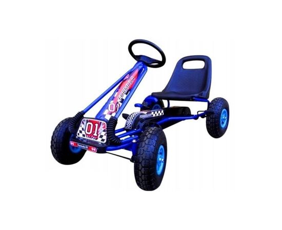 Kart cu pedale Gokart, 3-7 ani, roti gonflabile, G1 R-Sport - Albastru, Culoare: Albastru