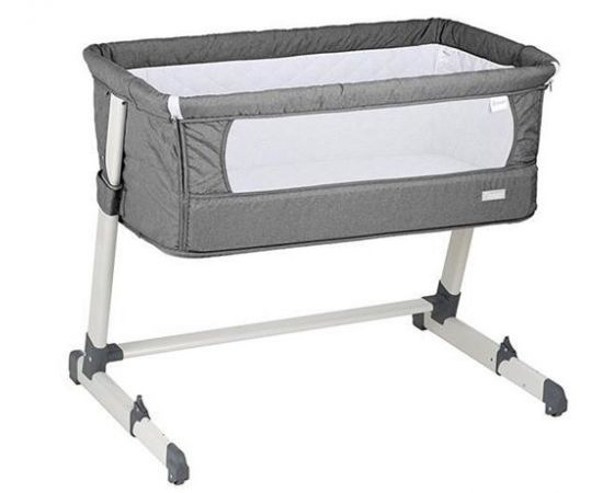 Patut co-sleeper 2 in 1 Together Grey BabyGo, Culoare: Gri, Dimensiuni: 95x65