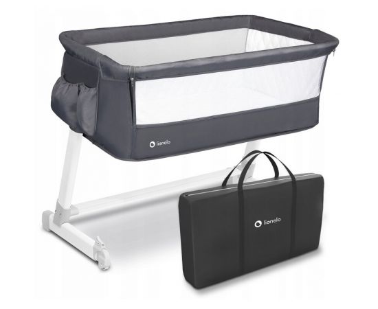 Patut 2 in 1 Co-Sleeper Lionelo Theo Dark Grey, Culoare: Gri