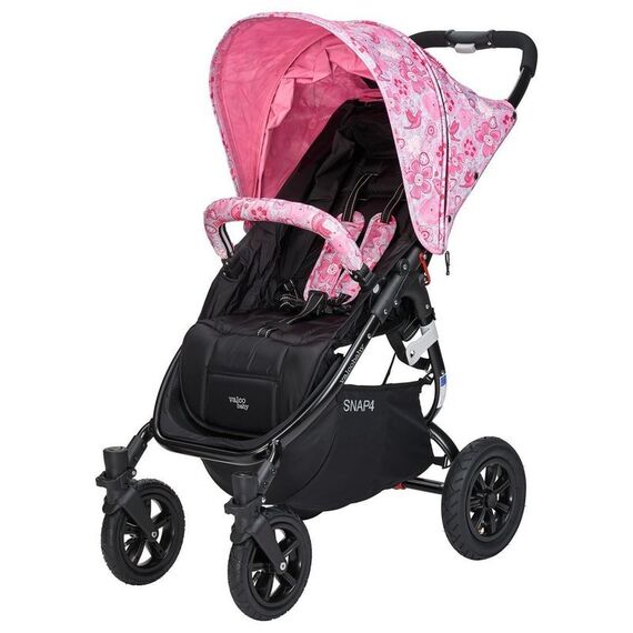 Carucior sport cu roti gonflabile SNAP 4 CZ Edition White and Pink Flowers - Valco Baby  - ExclusivMAG.ro